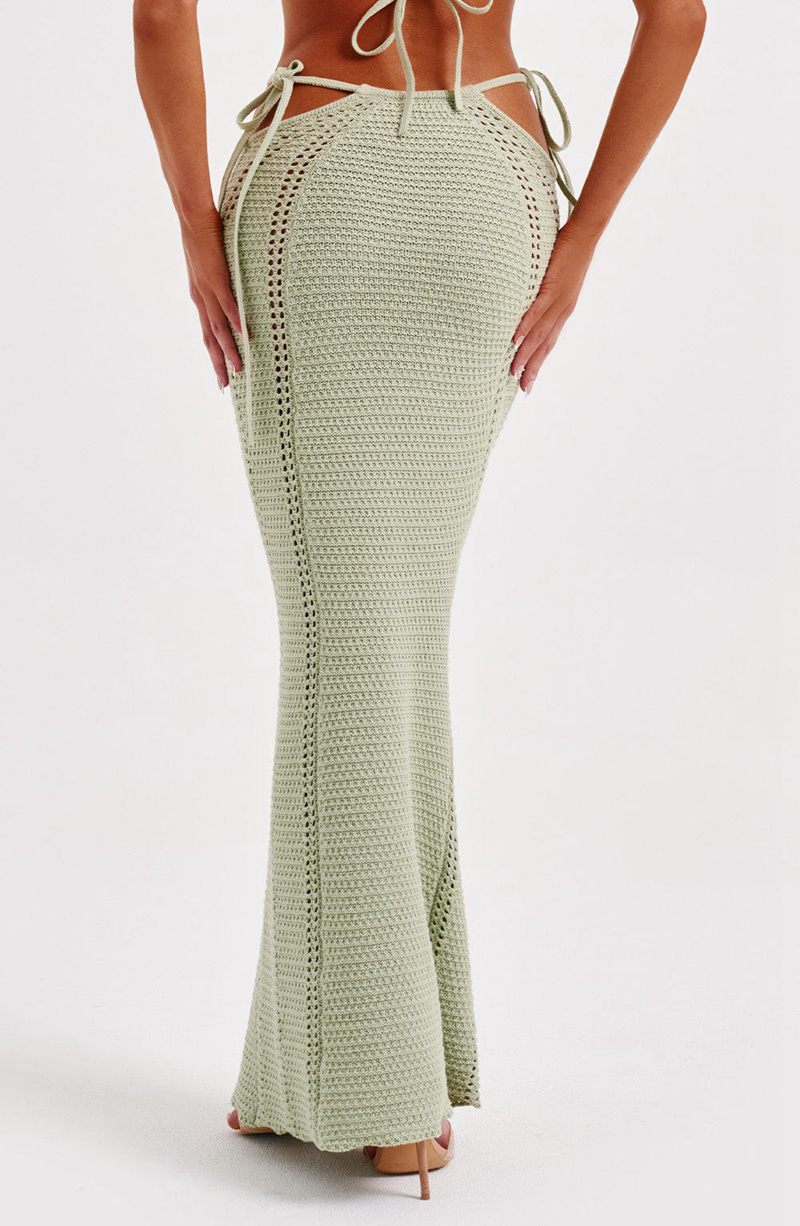 Babyboo Jia Maxi Skirt Green USA | 430-ELFUHD