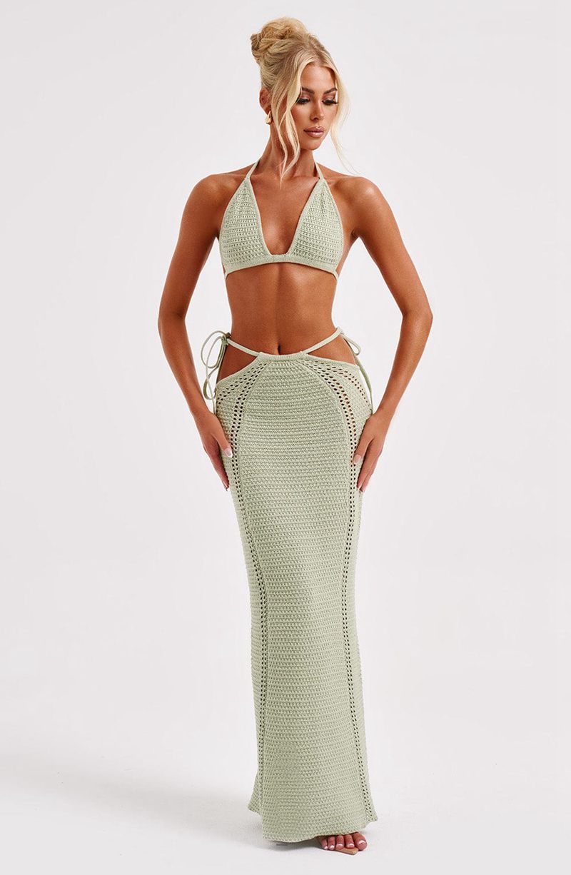 Babyboo Jia Maxi Skirt Green USA | 430-ELFUHD