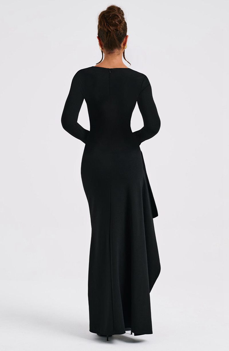 Babyboo Jordana Maxi Dress Black USA | 398-BLXUHY