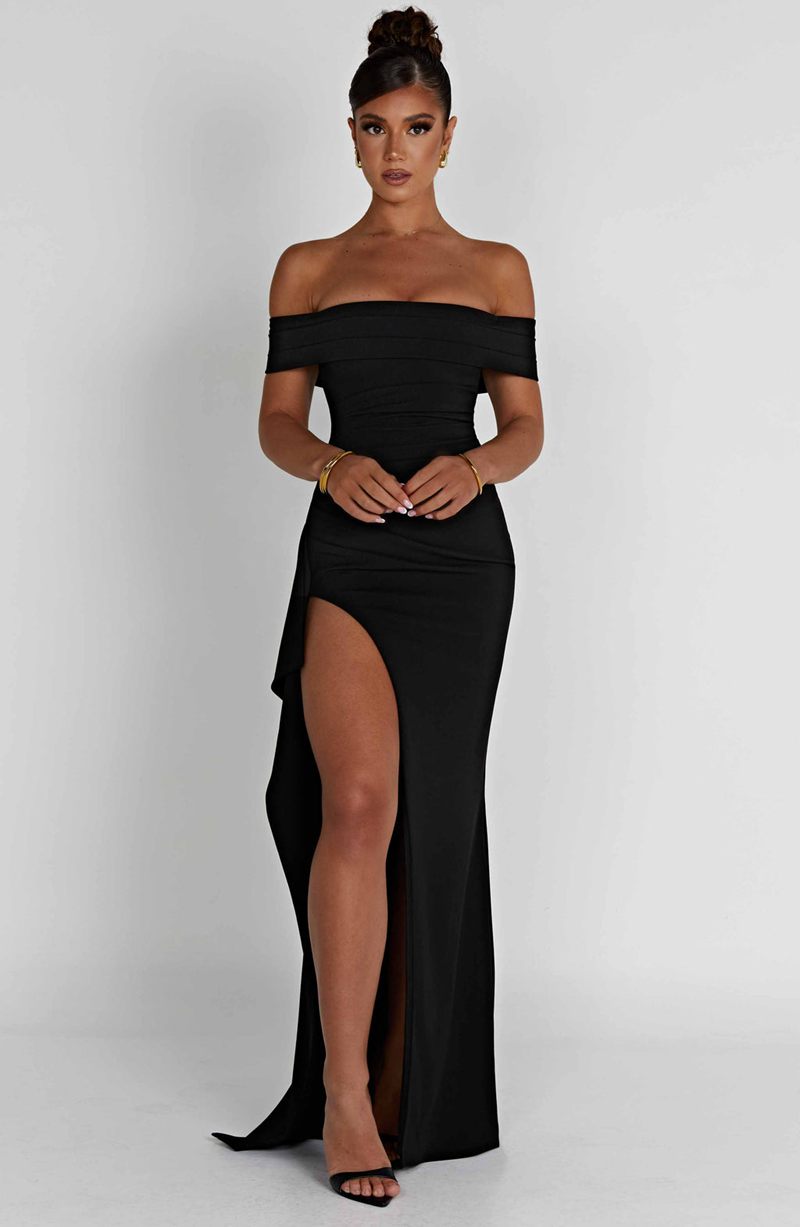 Babyboo Joyce Maxi Dress Black USA | 396-JXBEDH