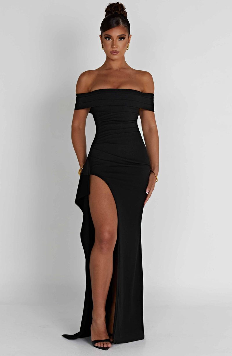 Babyboo Joyce Maxi Dress Black USA | 396-JXBEDH