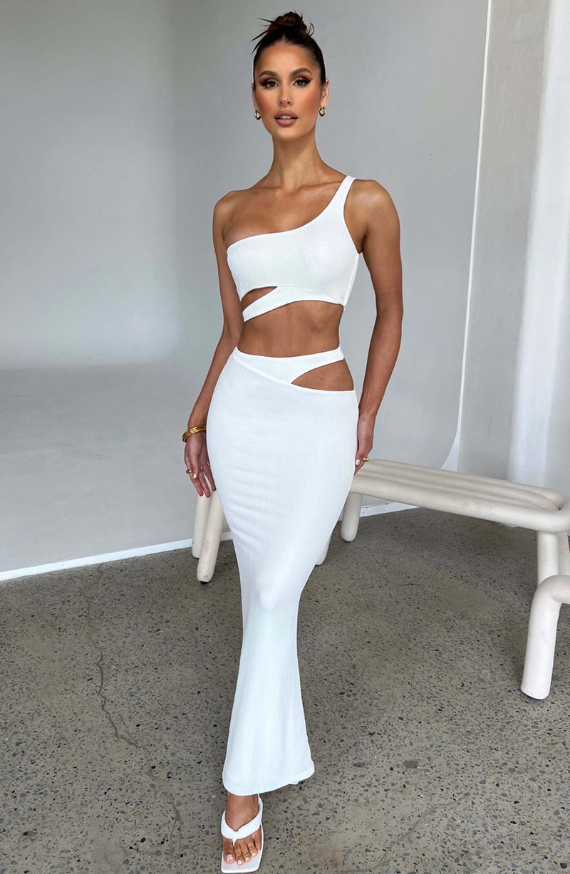 Babyboo Kaela Maxi Skirt White USA | 052-BFLECR