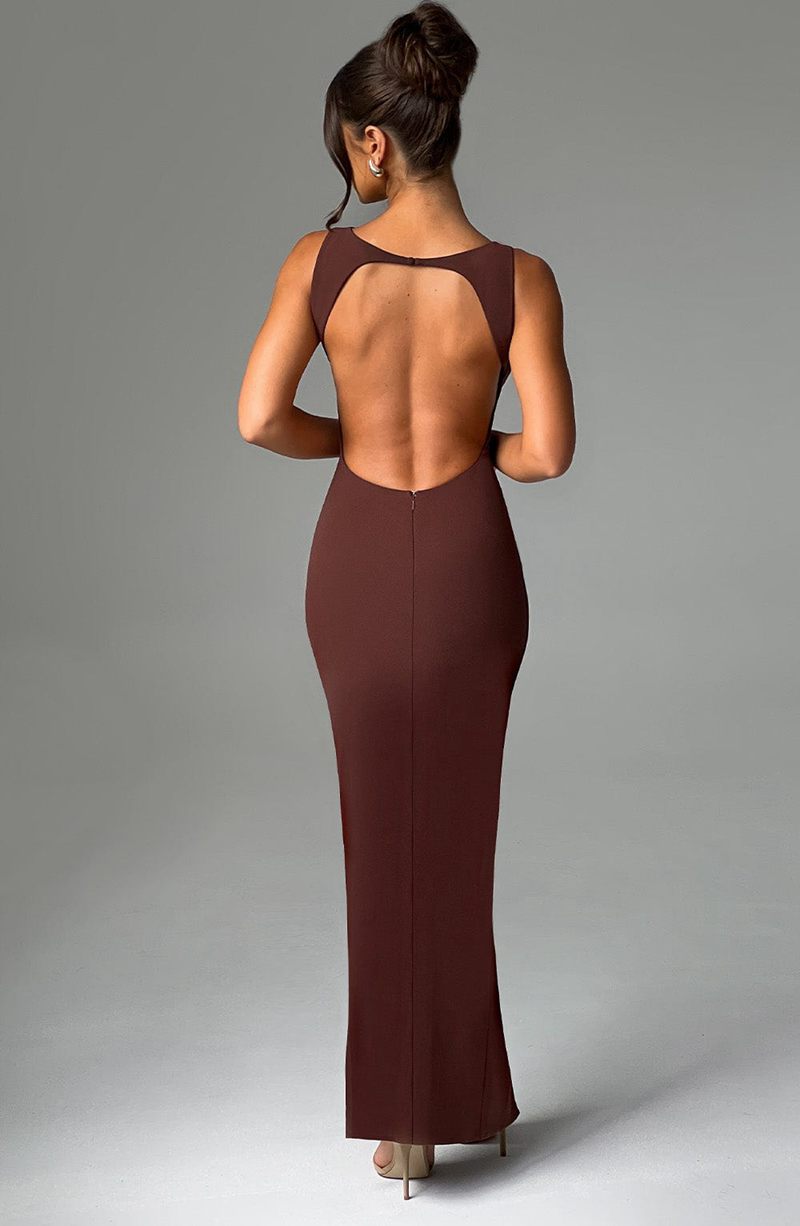 Babyboo Kassandra Maxi Dress Chocolate USA | 240-VCUNWP