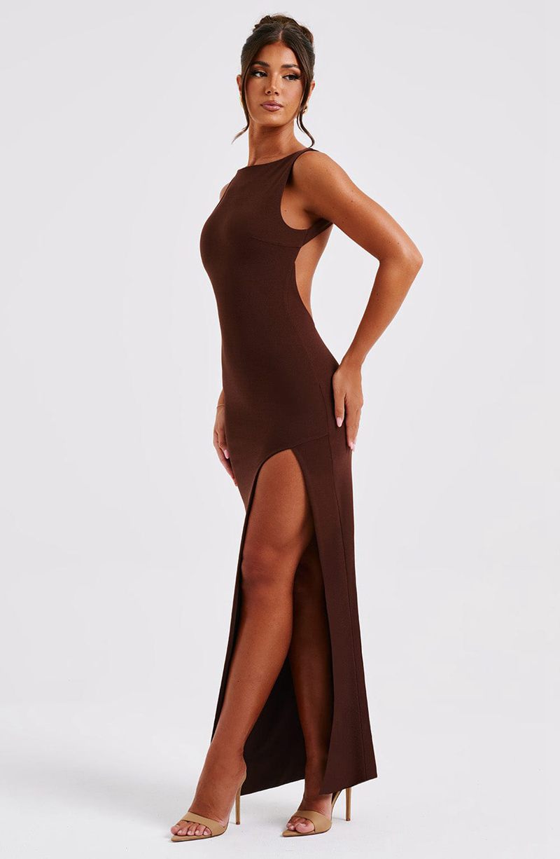 Babyboo Kassandra Maxi Dress Chocolate USA | 240-VCUNWP