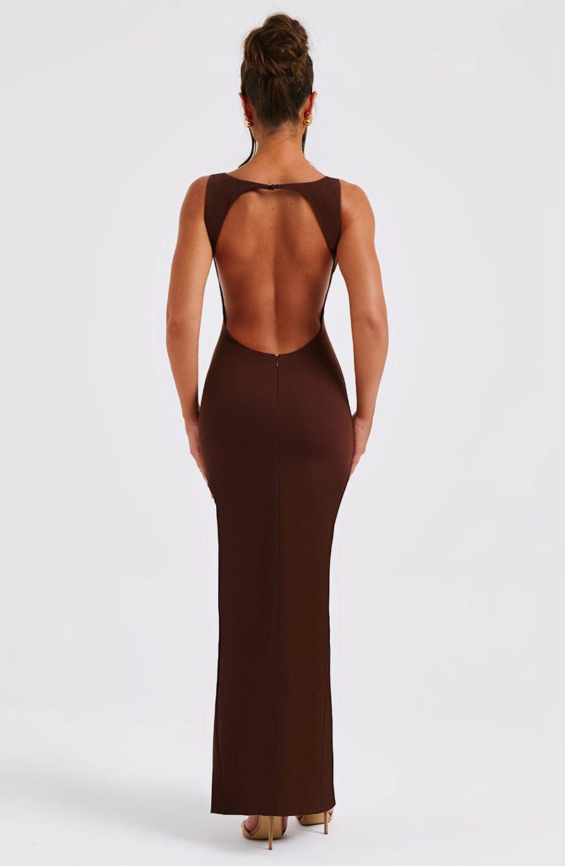 Babyboo Kassandra Maxi Dress Chocolate USA | 240-VCUNWP