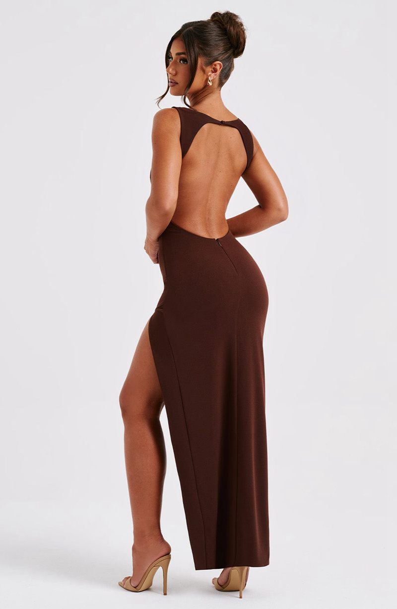 Babyboo Kassandra Maxi Dress Chocolate USA | 240-VCUNWP