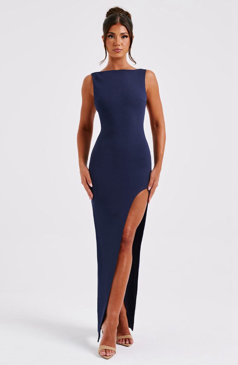 Babyboo Kassandra Maxi Dress Navy USA | 126-TYNREP