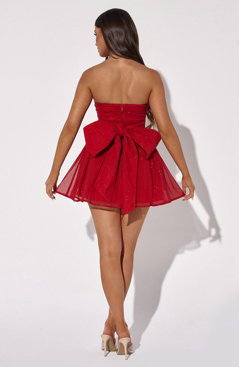 Babyboo Katrina Mini Dress Red Sparkle USA | 962-XVFUTI