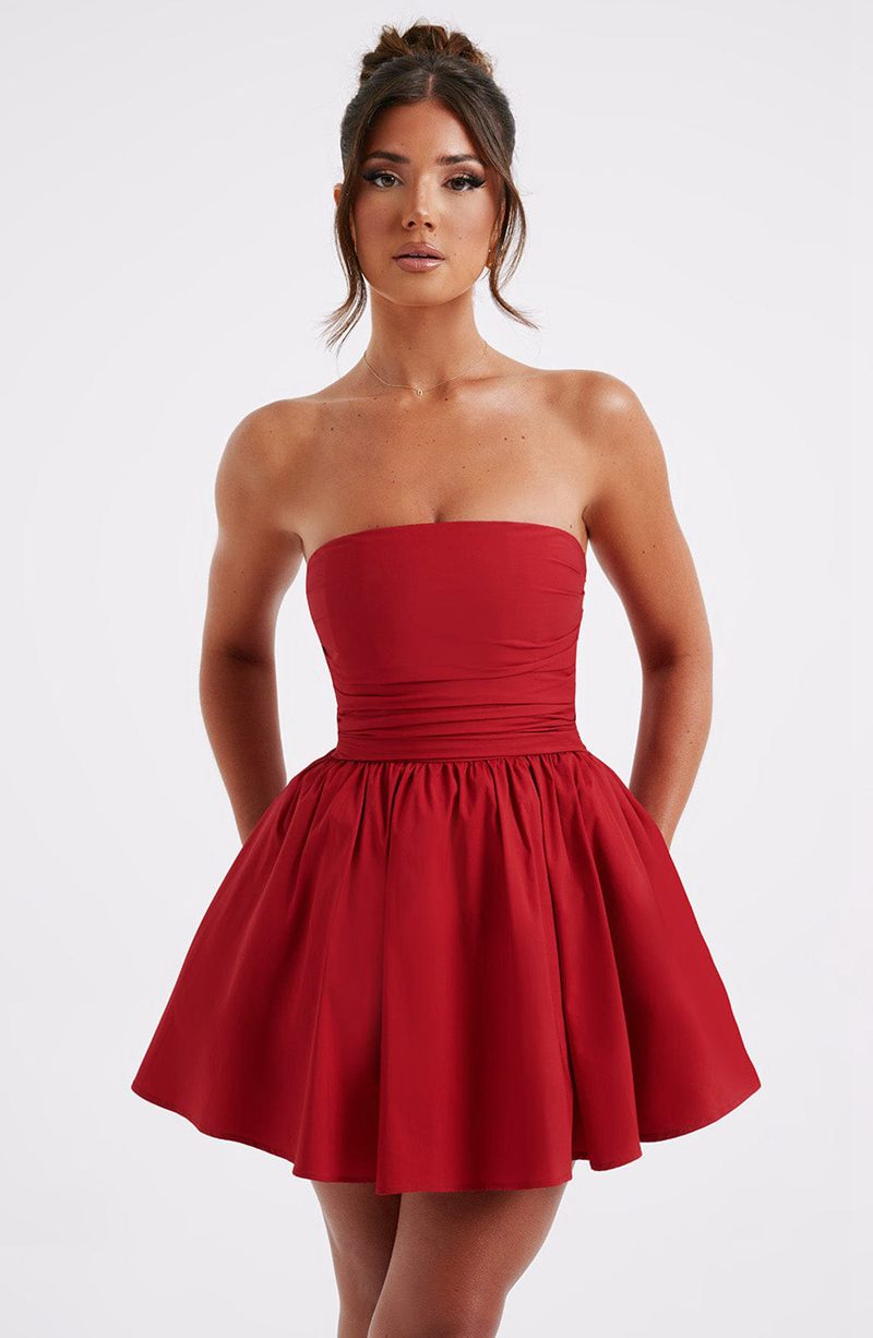 Babyboo Katrina Mini Dress Red USA | 397-XVRAUC