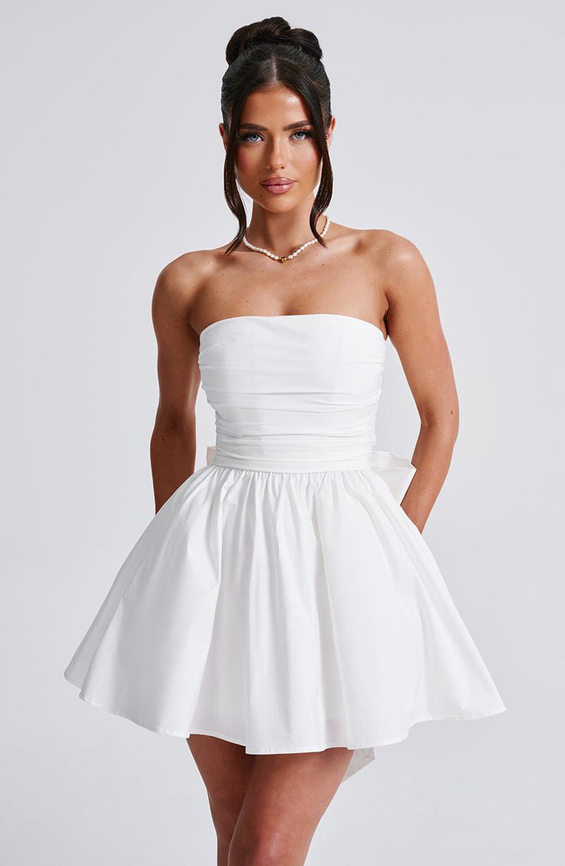 Babyboo Katrina Mini Dress White USA | 083-DMRAUG