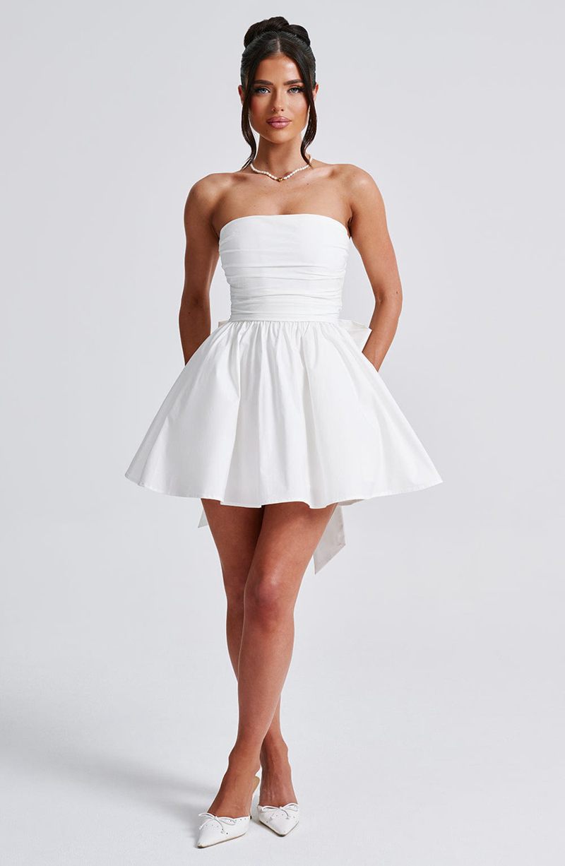 Babyboo Katrina Mini Dress White USA | 083-DMRAUG