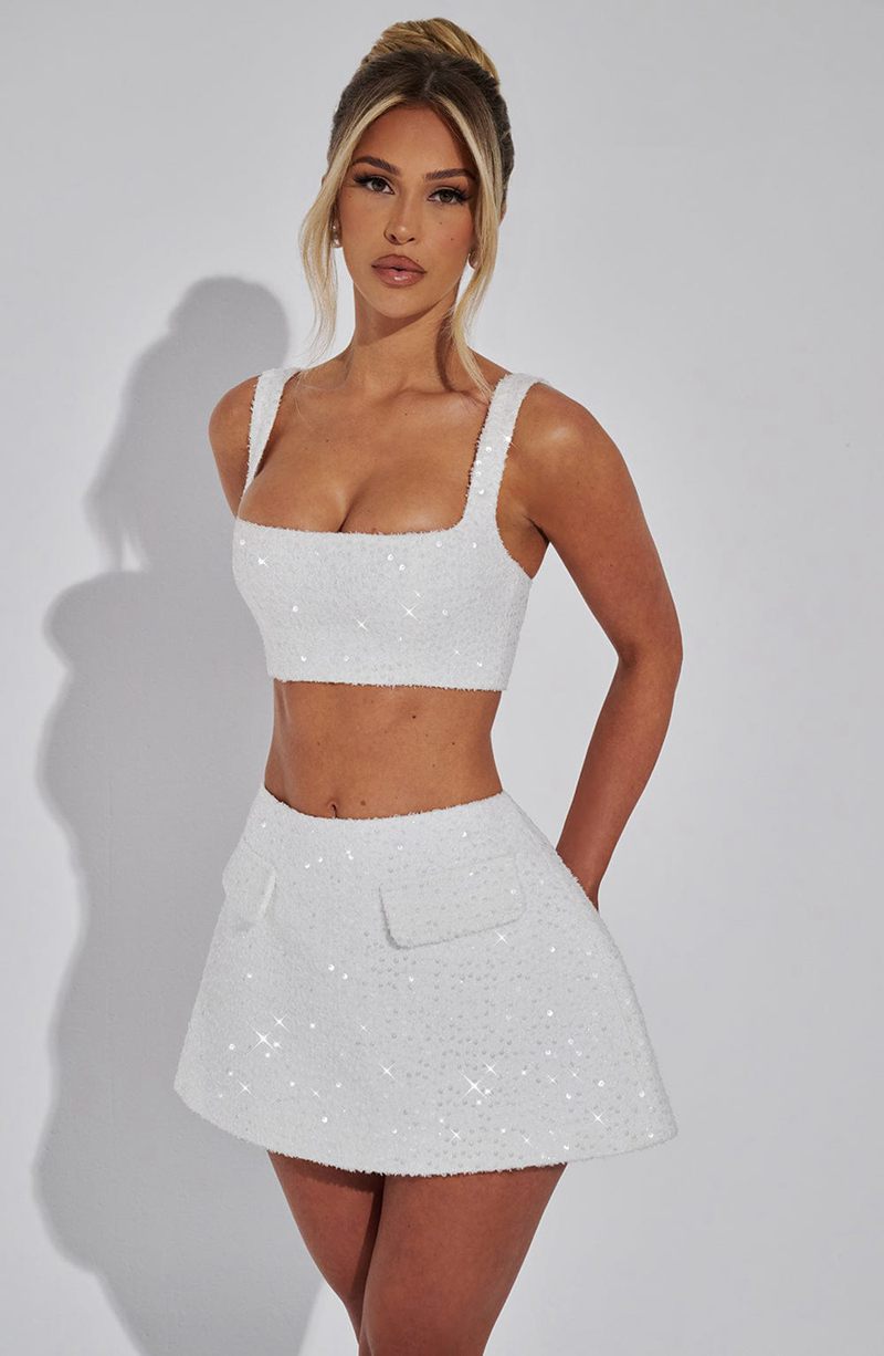 Babyboo Kiri Mini Skirt White USA | 987-MSVGQO