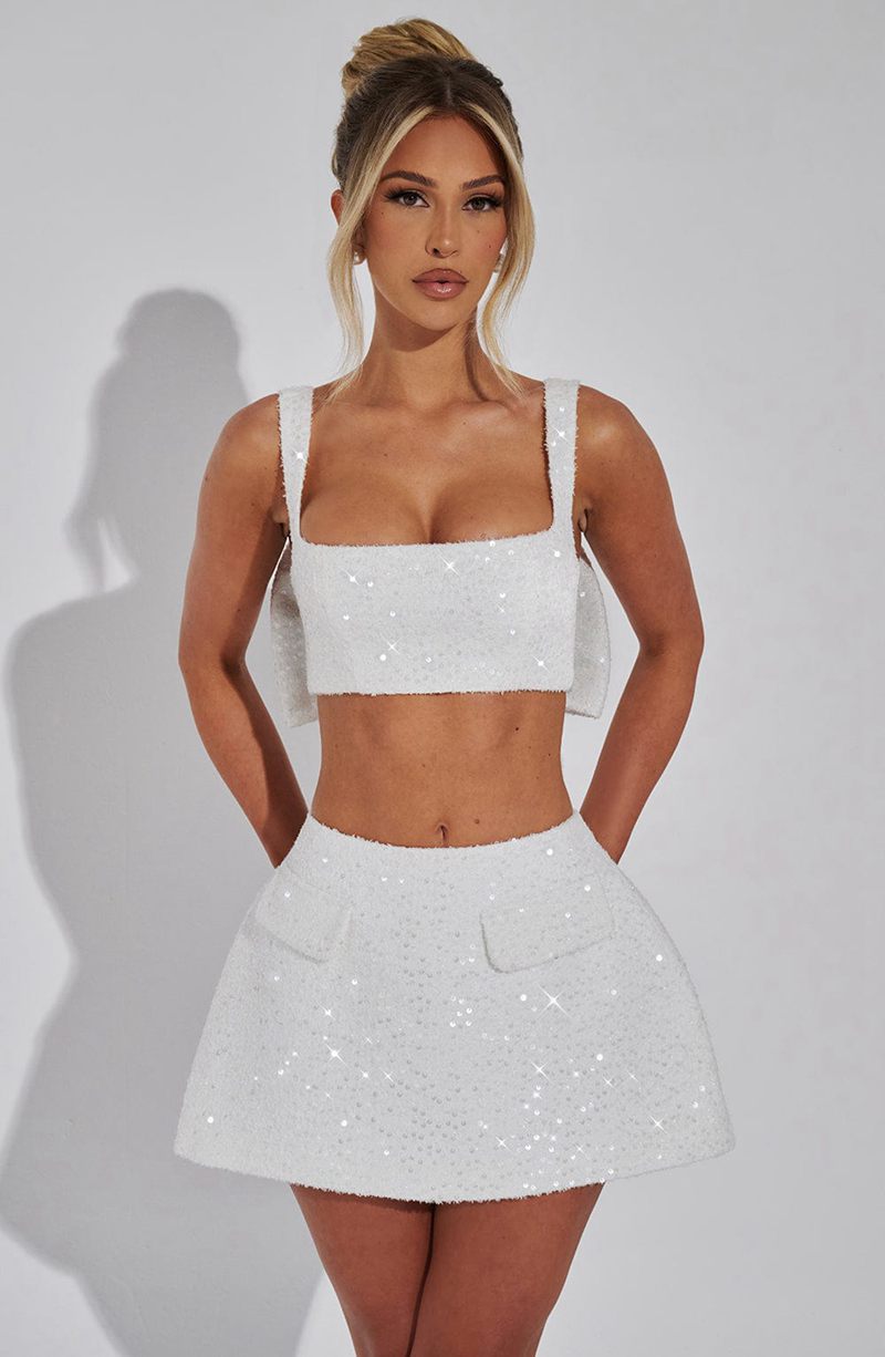 Babyboo Kiri Mini Skirt White USA | 987-MSVGQO