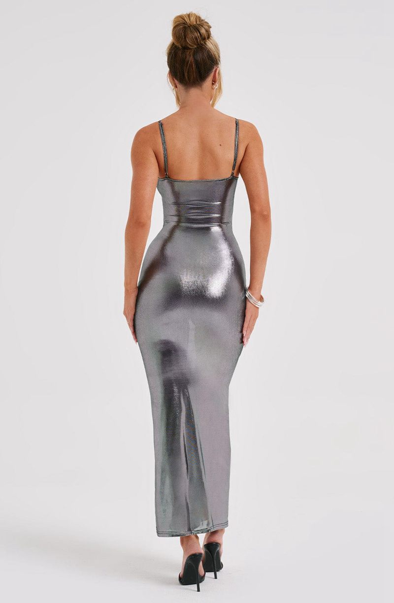 Babyboo Kyranni Maxi Dress Gunmetal USA | 021-RMQLBX