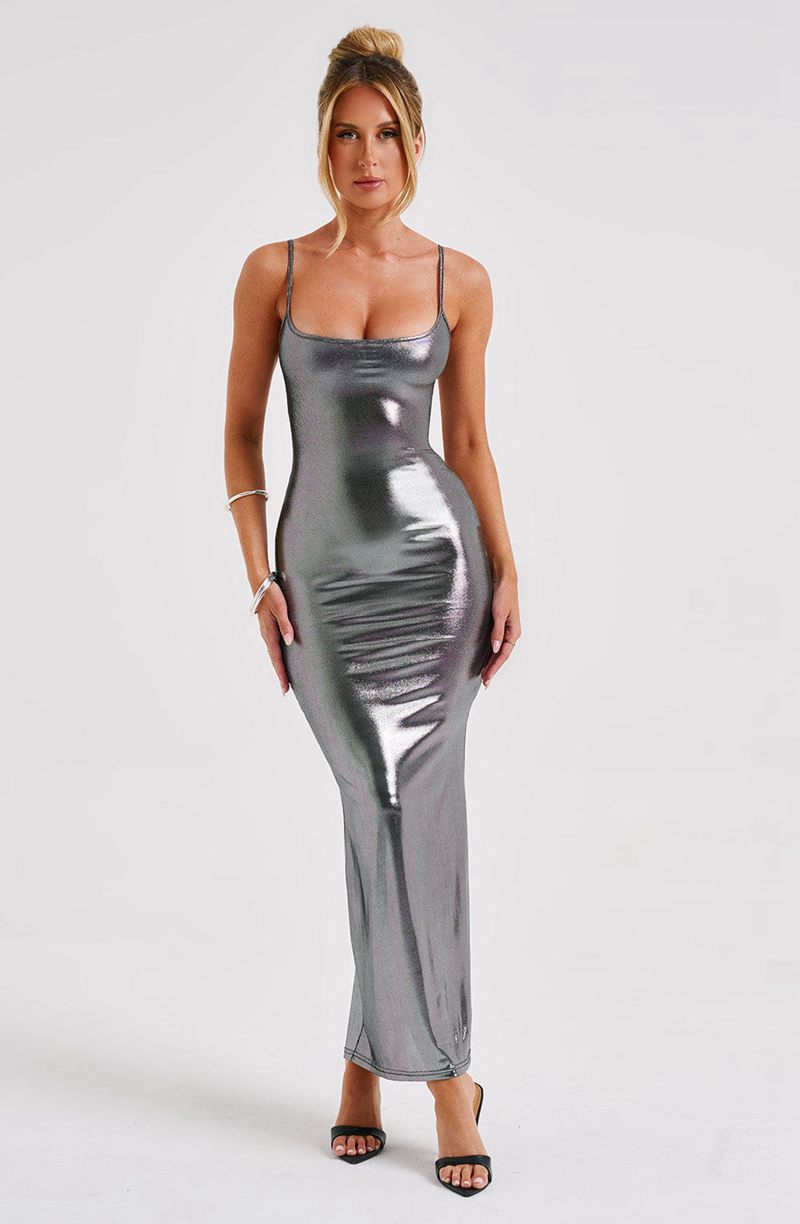 Babyboo Kyranni Maxi Dress Gunmetal USA | 021-RMQLBX