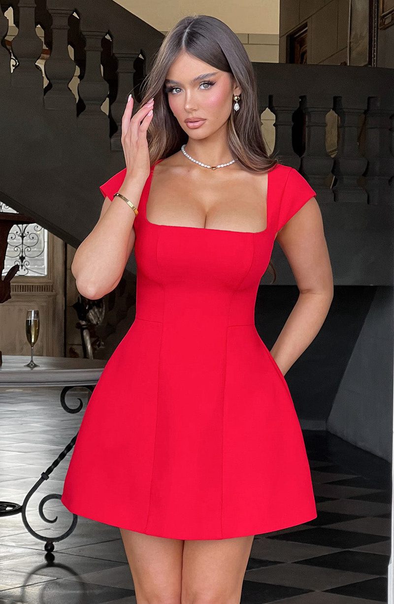 Babyboo Lena Mini Dress Red USA | 917-DHWNXP