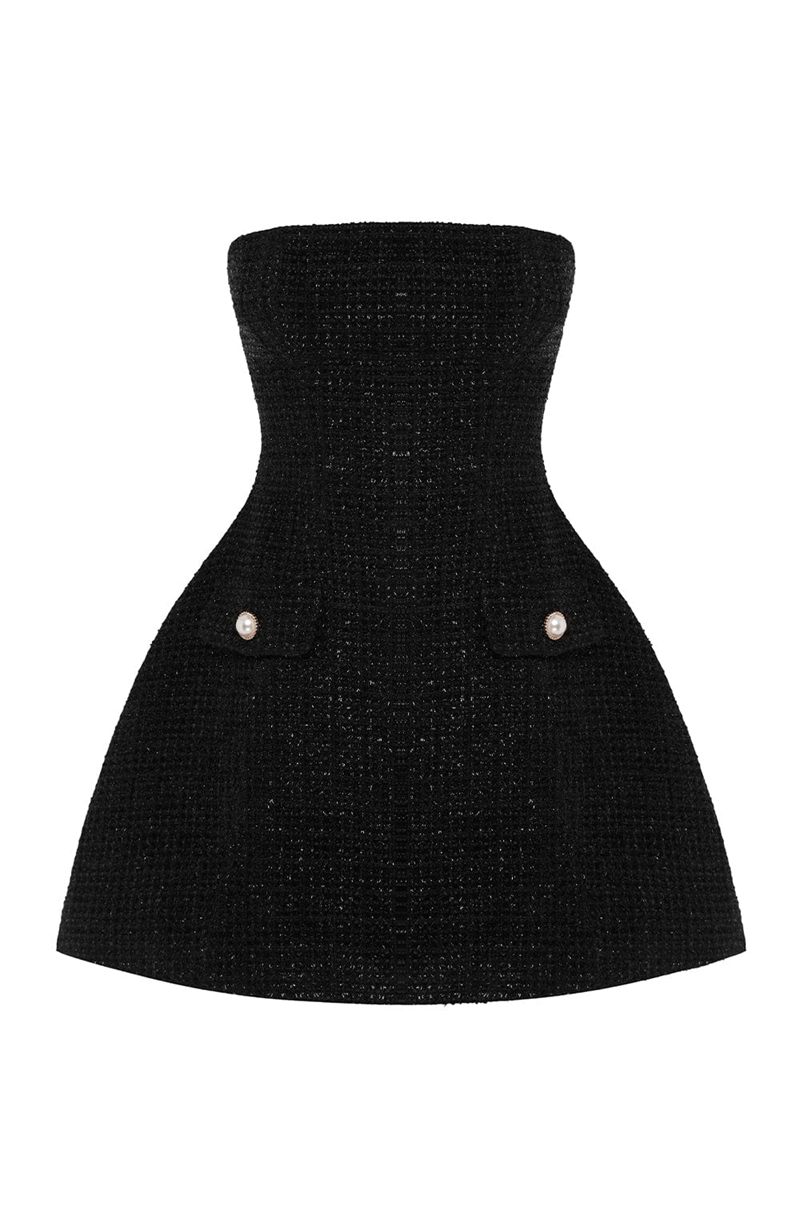 Babyboo Lottie Mini Dress Black USA | 369-JXLWYT