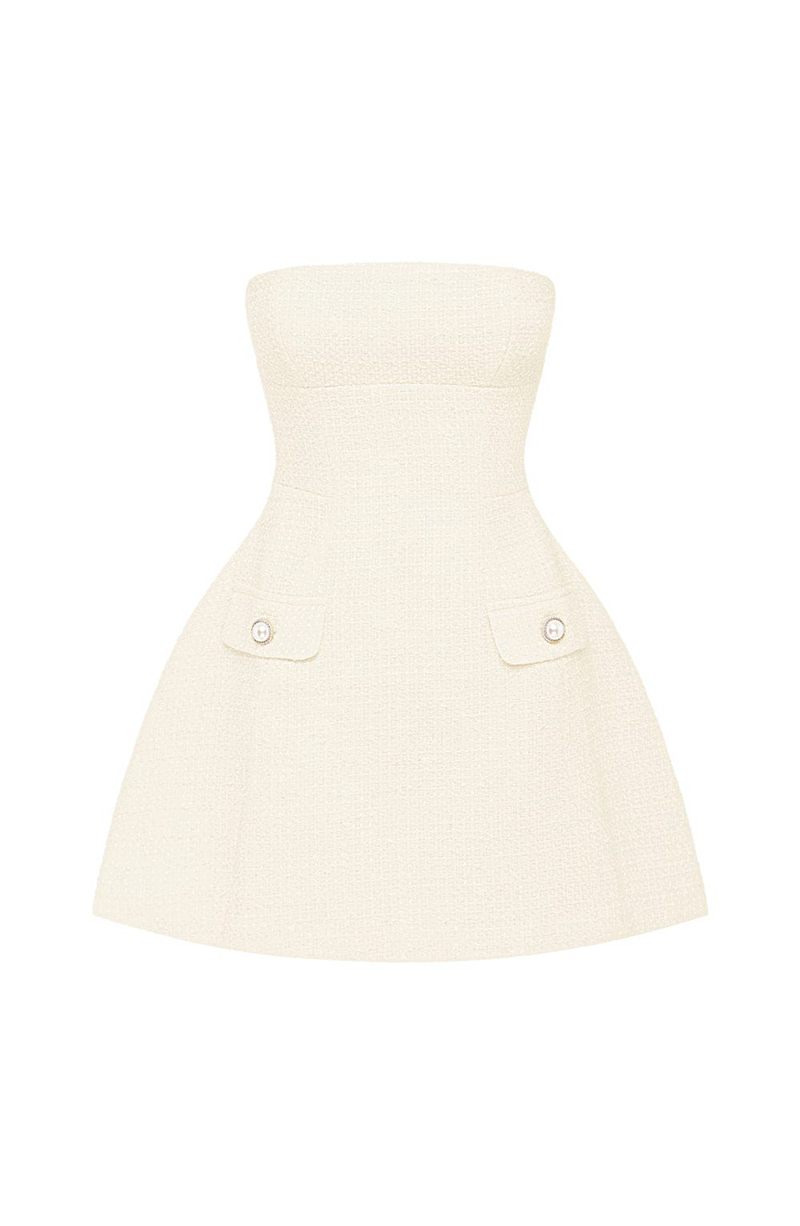 Babyboo Lottie Mini Dress White USA | 196-HFLZVK