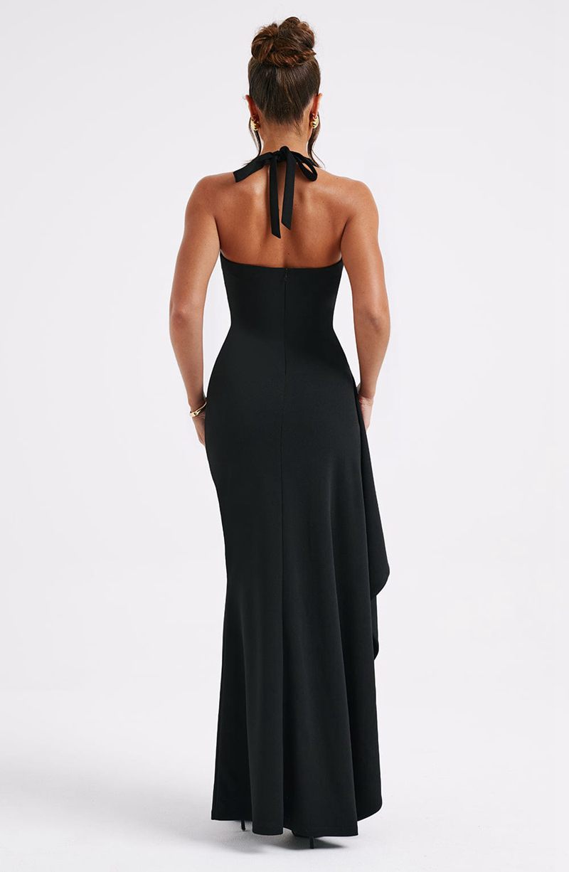 Babyboo Luella Maxi Dress Black USA | 246-YQPTLH