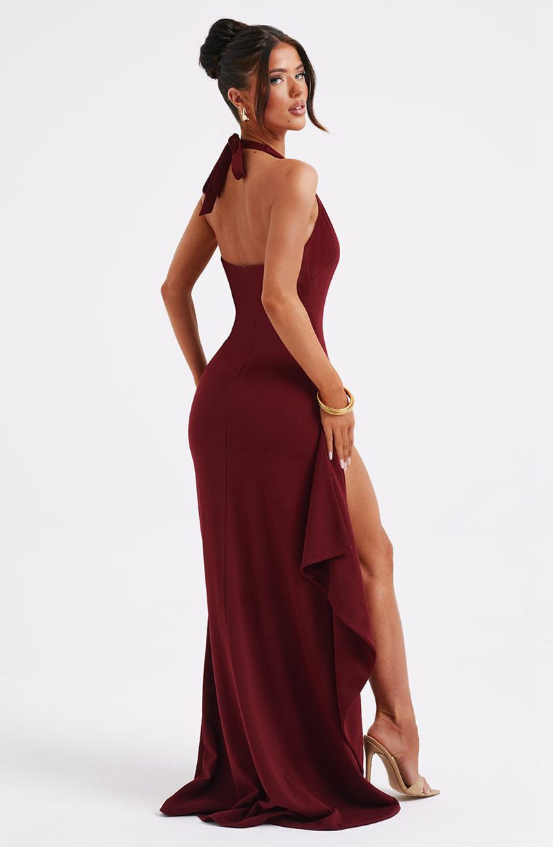 Babyboo Luella Maxi Dress Burgundy USA | 240-LCSDJY