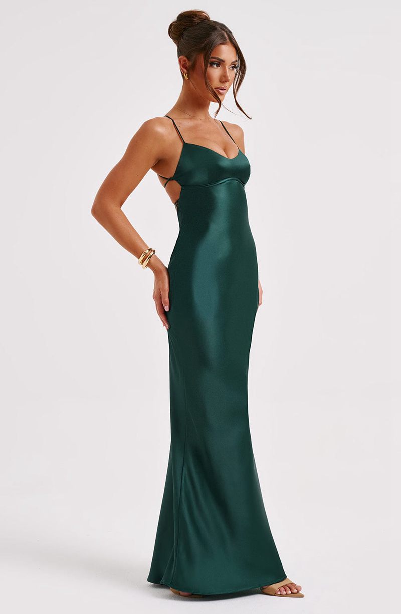 Babyboo Malika Maxi Dress Emerald USA | 082-CNEGFP