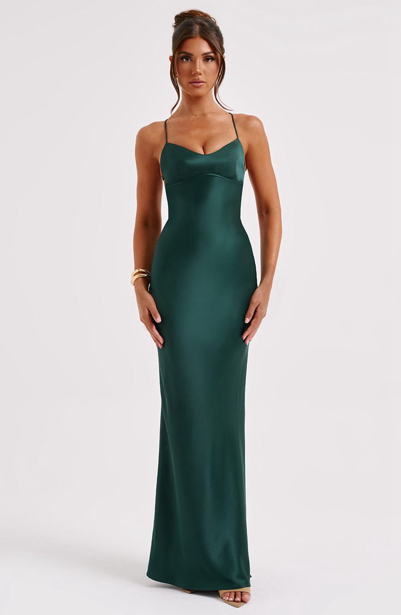 Babyboo Malika Maxi Dress Emerald USA | 082-CNEGFP