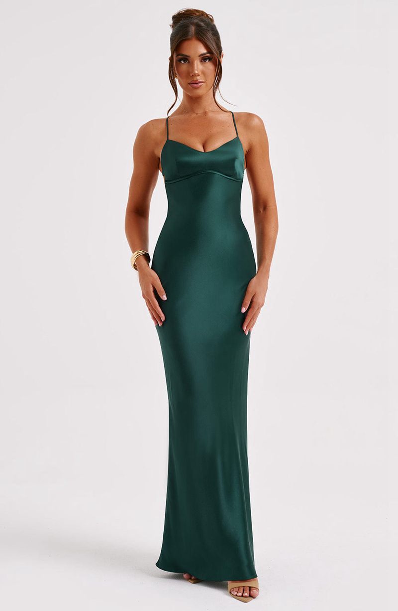 Babyboo Malika Maxi Dress Emerald USA | 082-CNEGFP