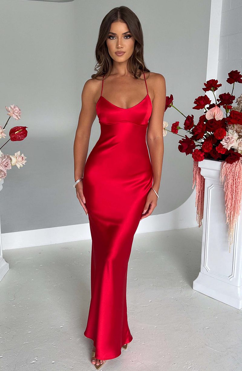 Babyboo Malika Maxi Dress Red USA | 759-RTOWVE