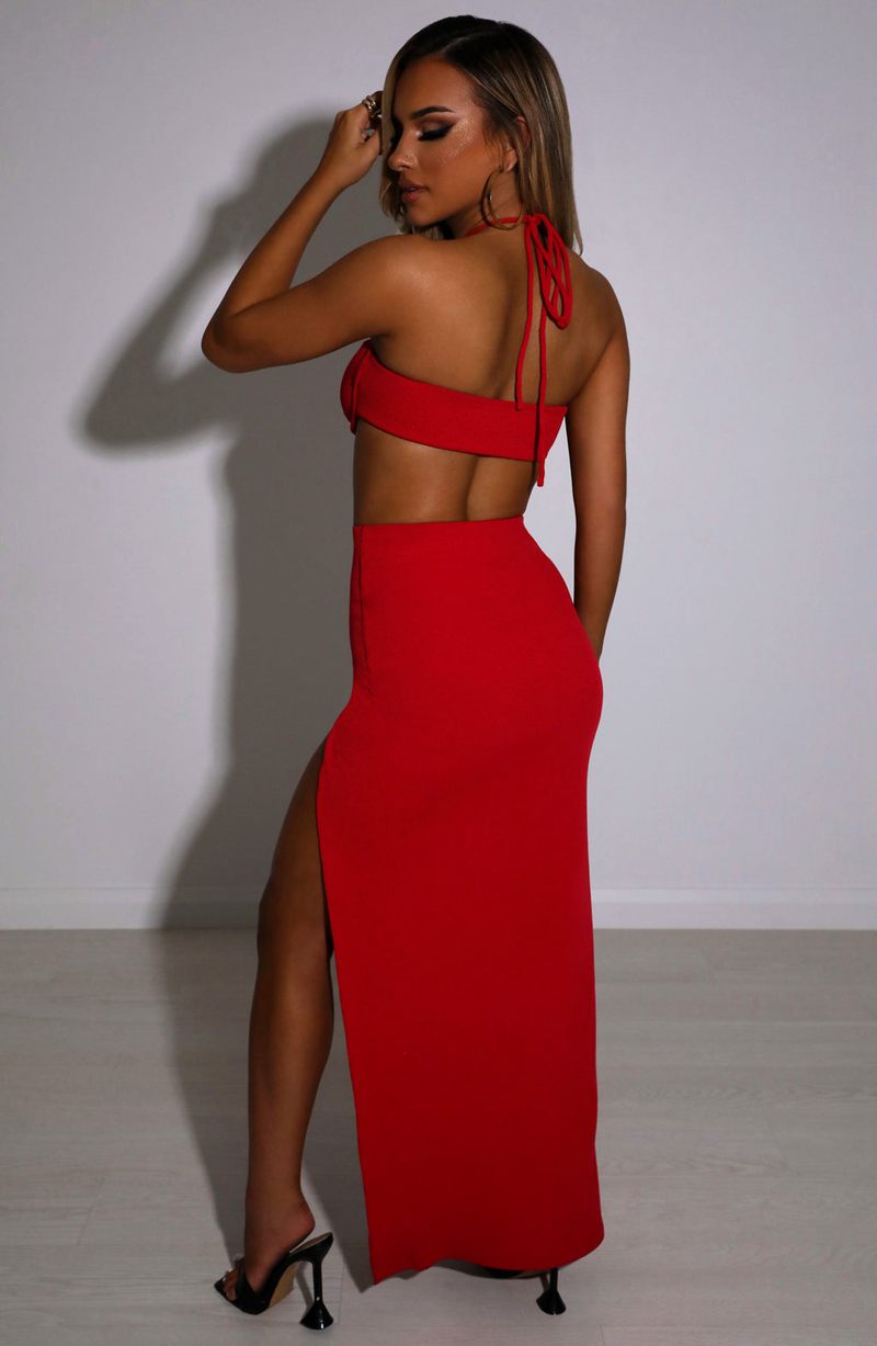 Babyboo Mariana Maxi Skirt Red USA | 829-ZLORAJ