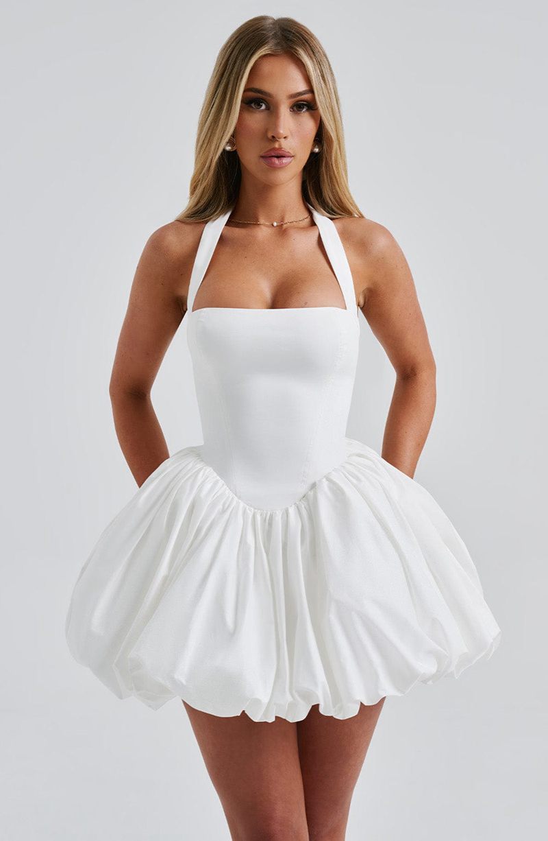 Babyboo Maricia Mini Dress White USA | 864-MIRPCW