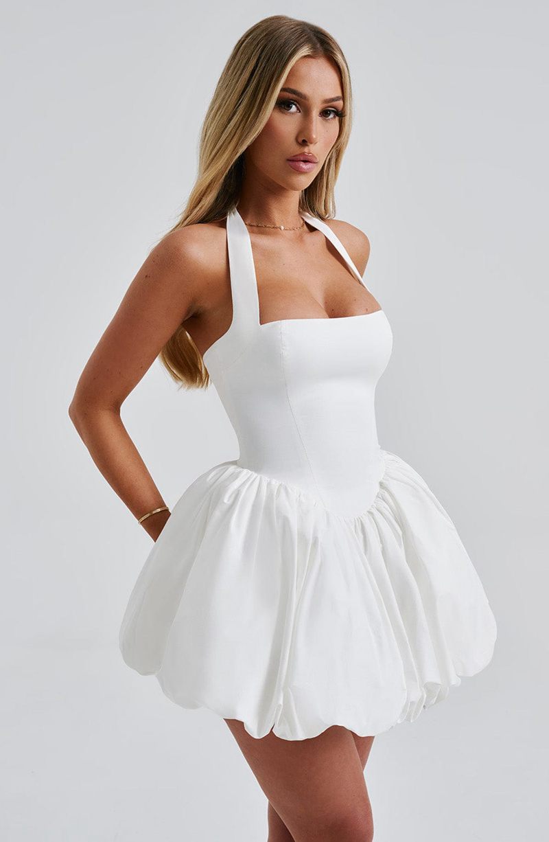 Babyboo Maricia Mini Dress White USA | 864-MIRPCW