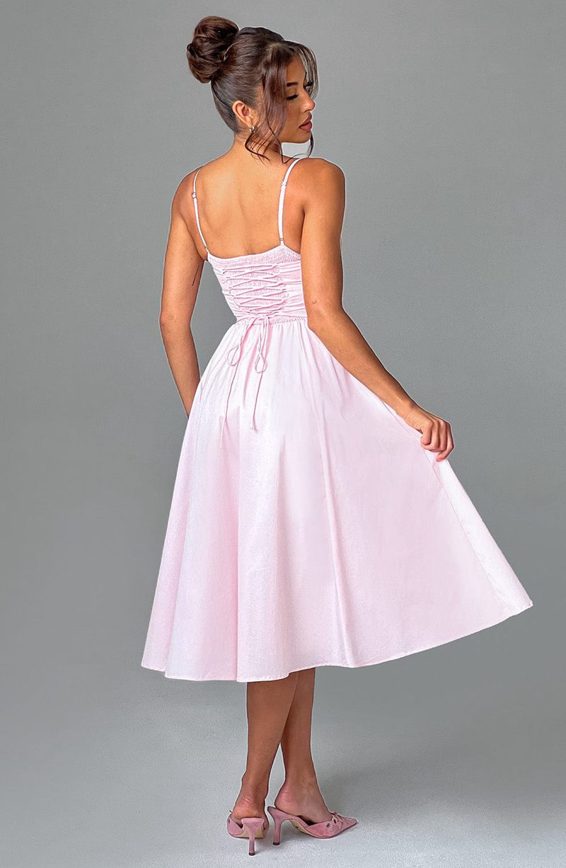 Babyboo Mariella Midi Dress Blush USA | 936-JFNSXM