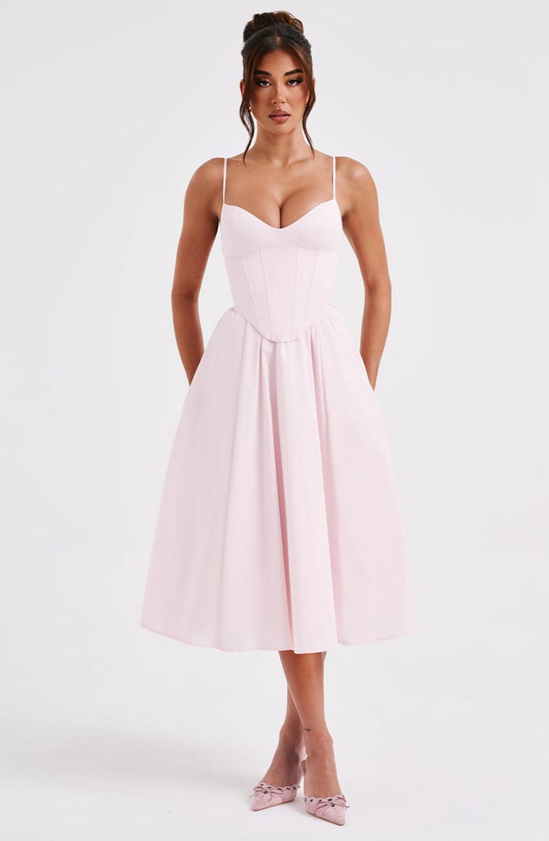 Babyboo Mariella Midi Dress Blush USA | 936-JFNSXM