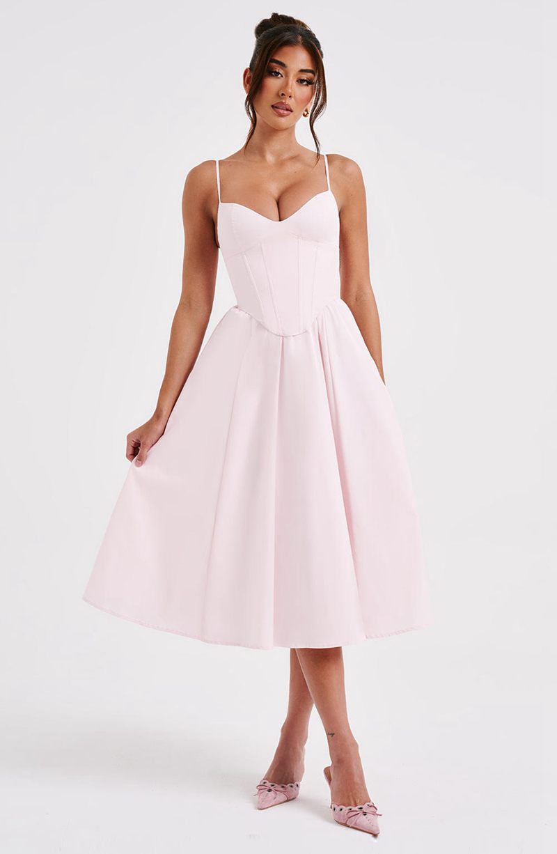 Babyboo Mariella Midi Dress Blush USA | 936-JFNSXM