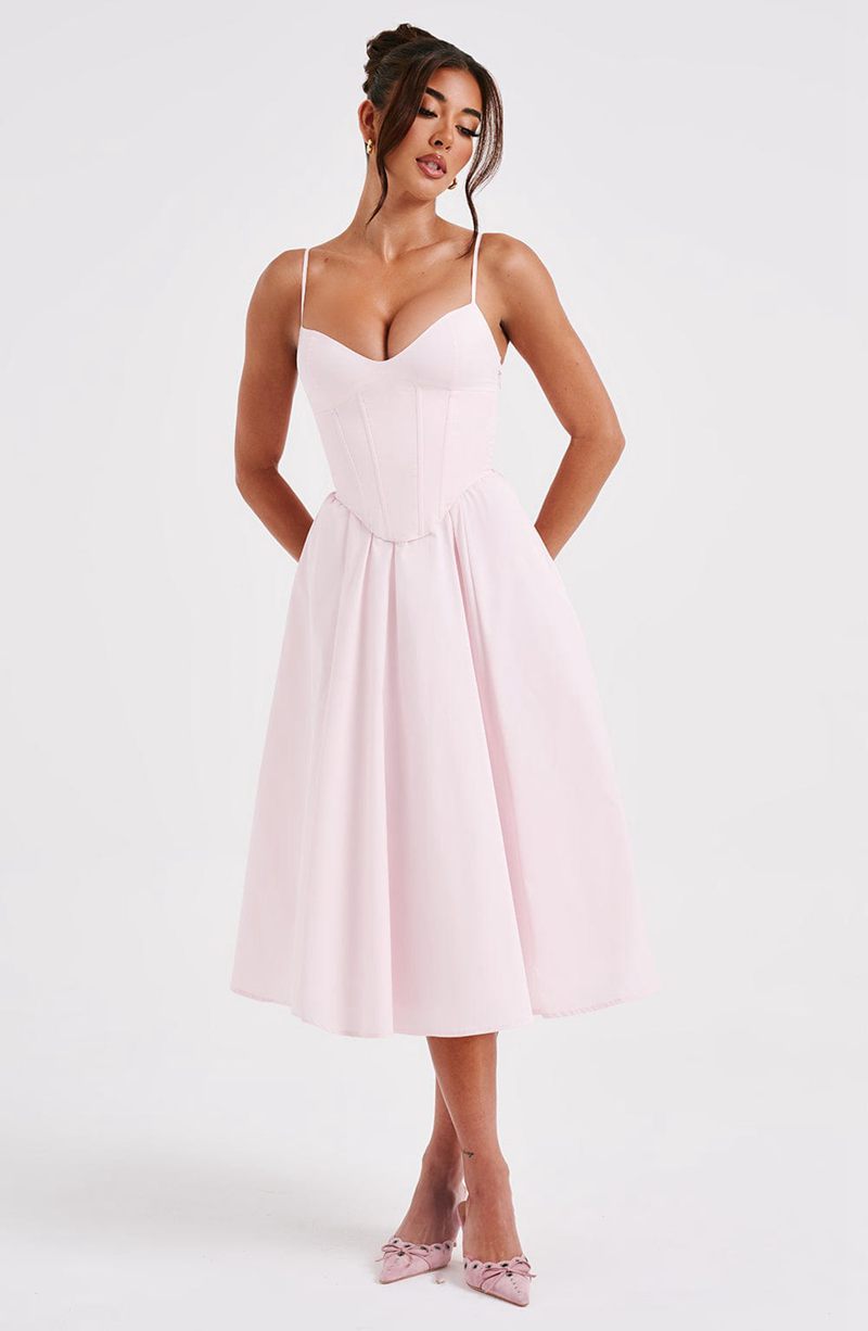 Babyboo Mariella Midi Dress Blush USA | 936-JFNSXM