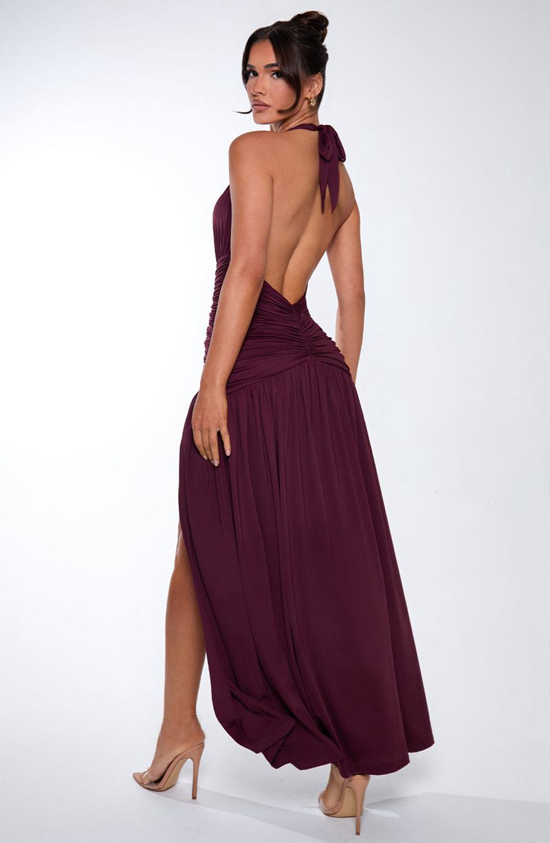 Babyboo Melania Maxi Dress Cherry Lacquer USA | 578-BPCMDT