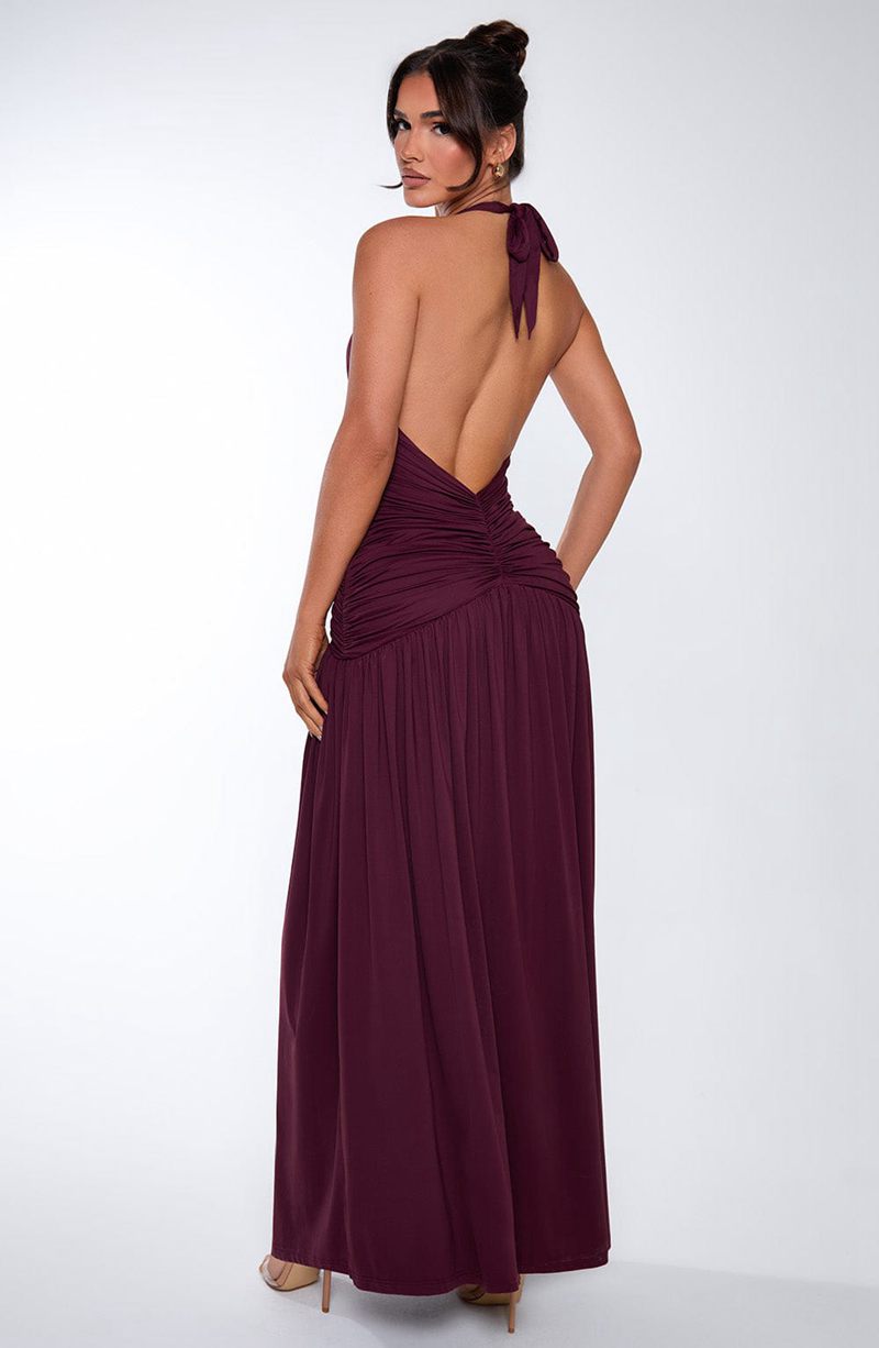 Babyboo Melania Maxi Dress Cherry Lacquer USA | 578-BPCMDT