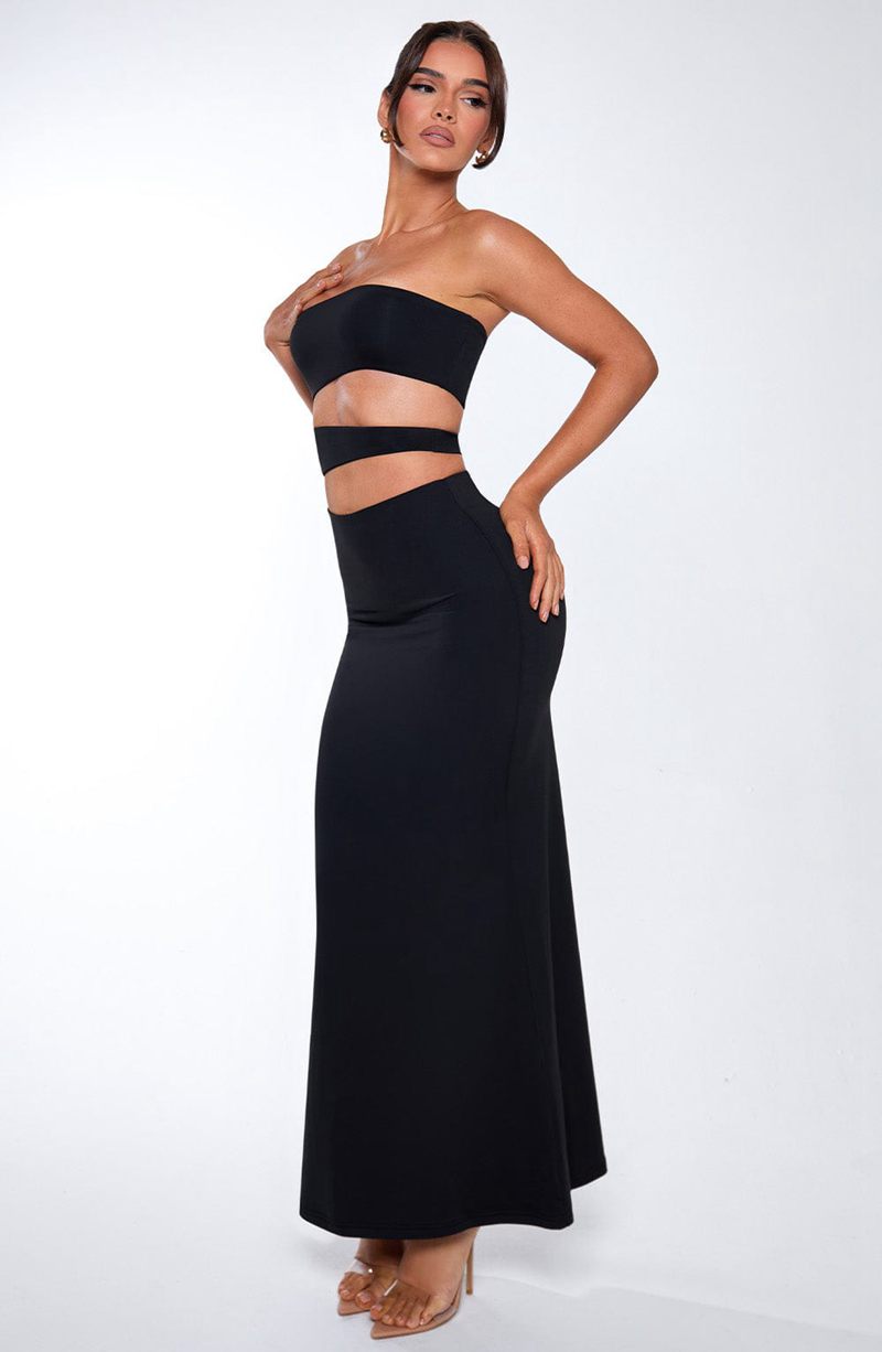 Babyboo Milia Maxi Dress Black USA | 580-GHYSAO