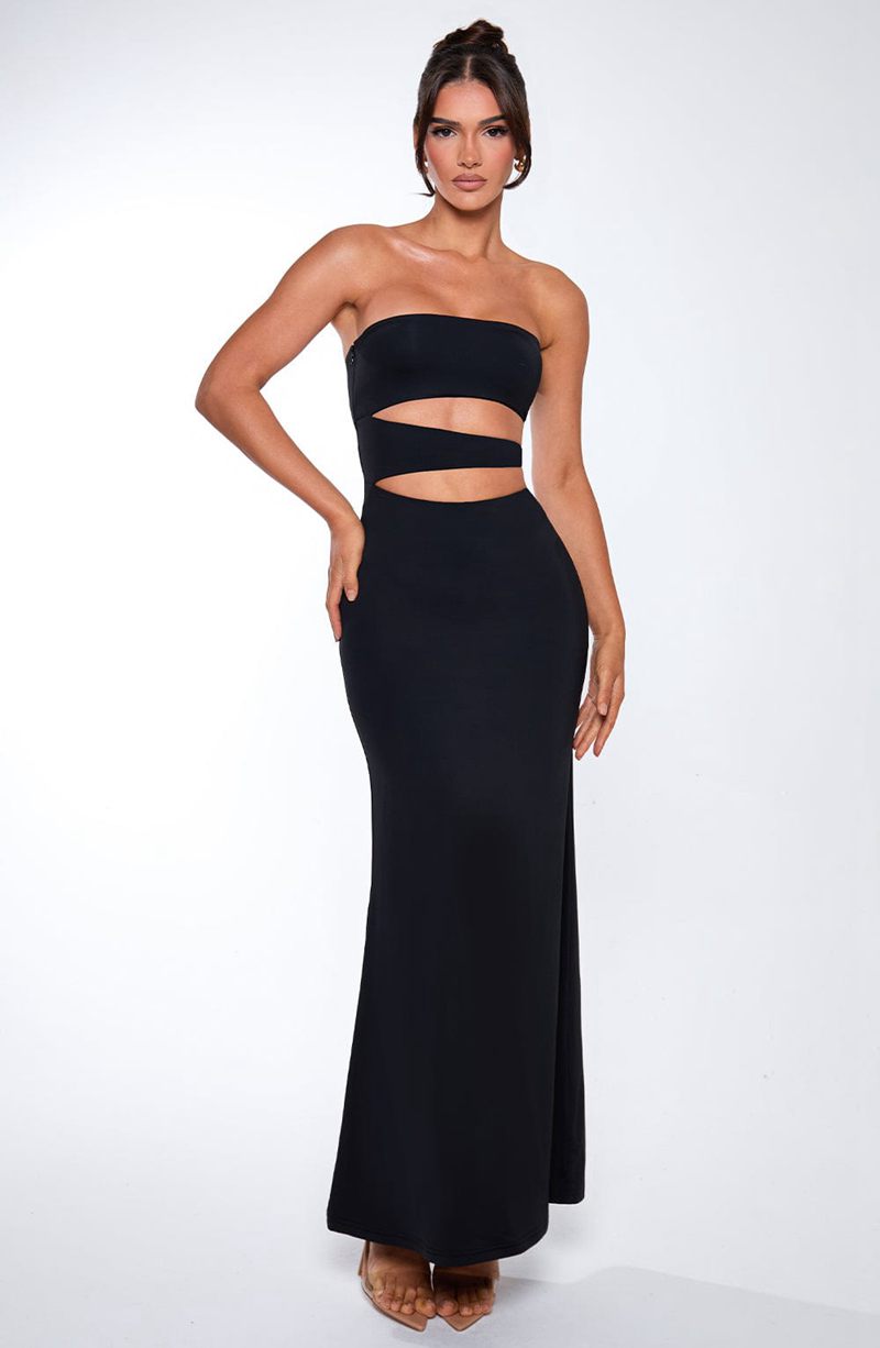 Babyboo Milia Maxi Dress Black USA | 580-GHYSAO