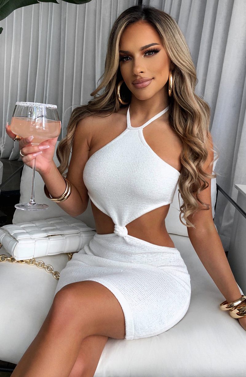 Babyboo Mimosa Mini Dress White USA | 849-KVYBRZ