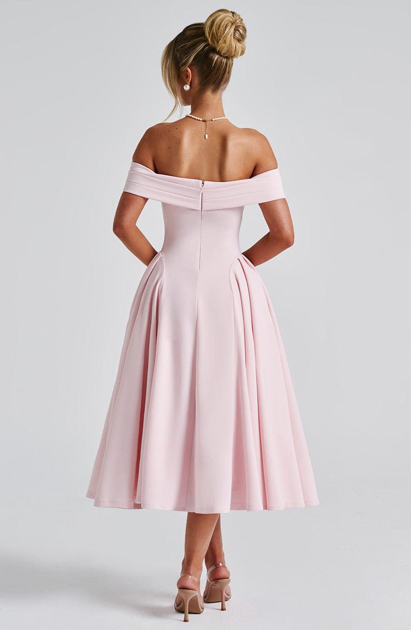 Babyboo Miranda Midi Dress Blush USA | 486-NSUOBV