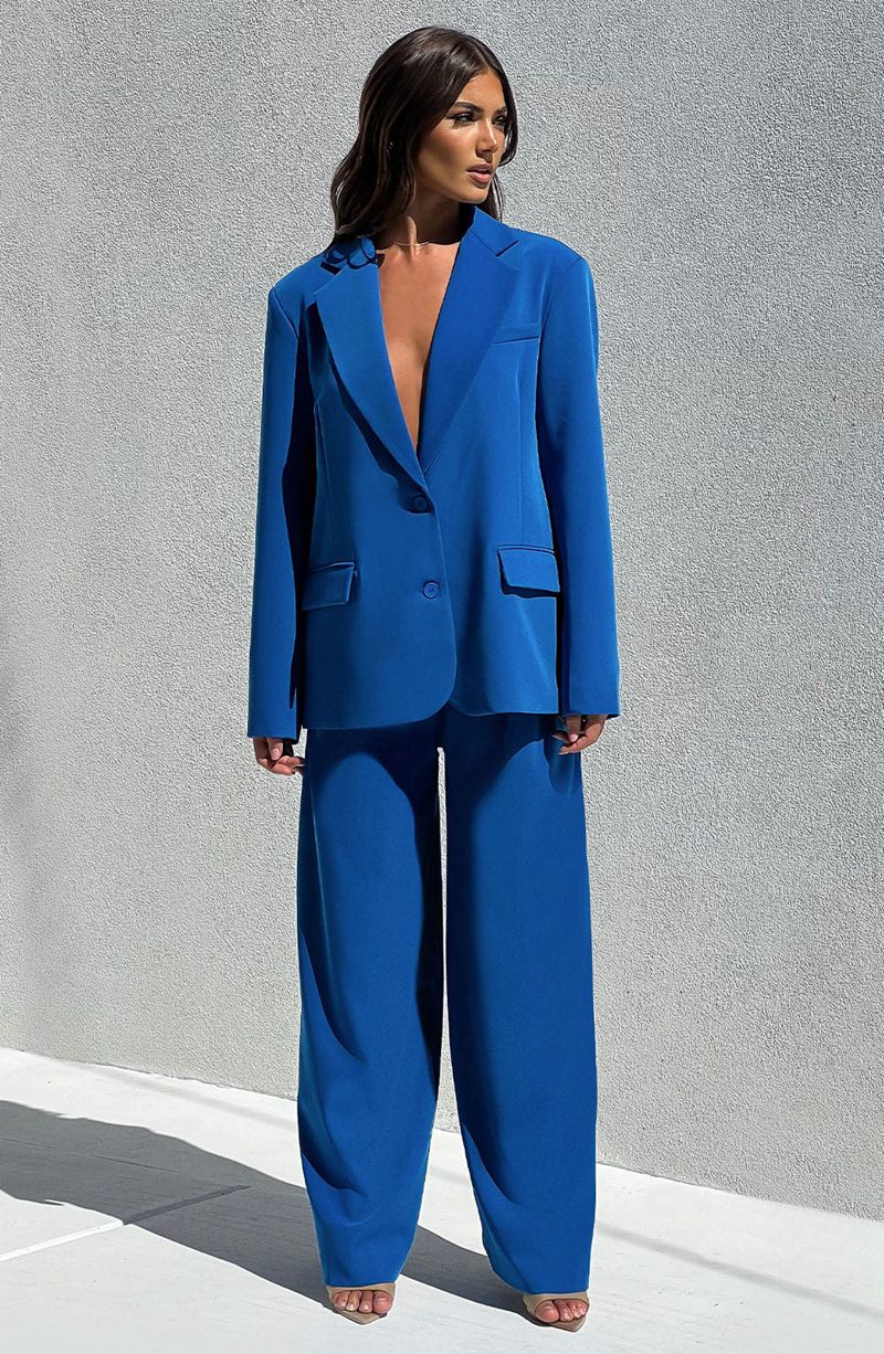 Babyboo Noa Oversized Suit Jacket Blue USA | 280-ADNESB