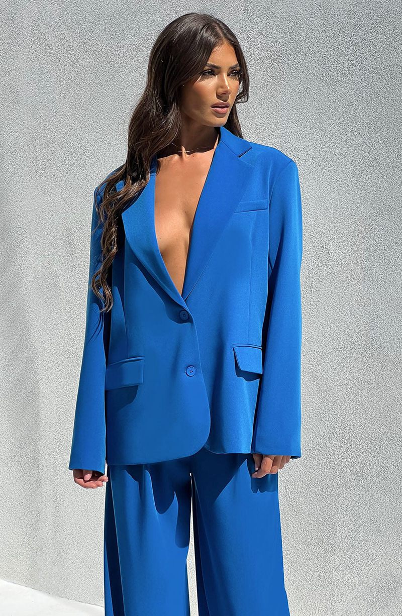 Babyboo Noa Oversized Suit Jacket Blue USA | 280-ADNESB