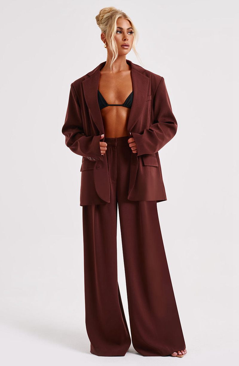 Babyboo Noa Oversized Suit Jacket Brown USA | 097-XWONBZ