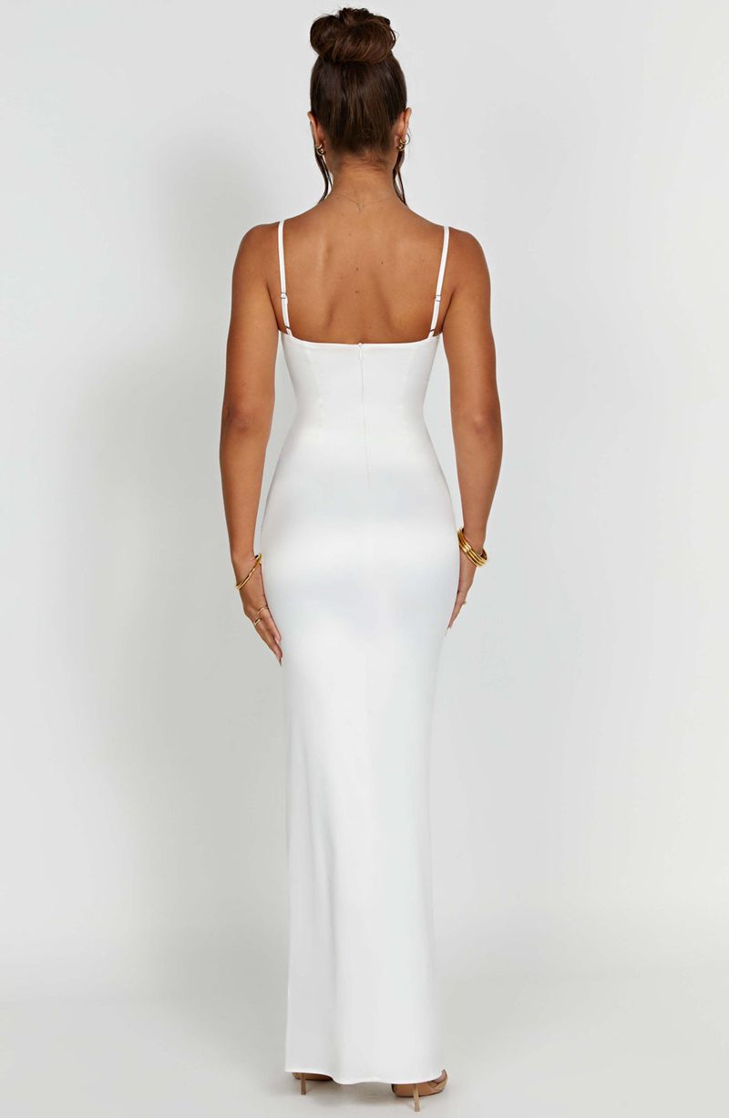 Babyboo Onika Maxi Dress White USA | 714-UTSFYN