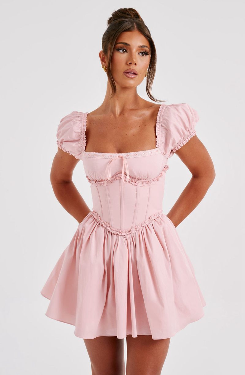 Babyboo Penelope Mini Dress Blush USA | 097-AOPKBG