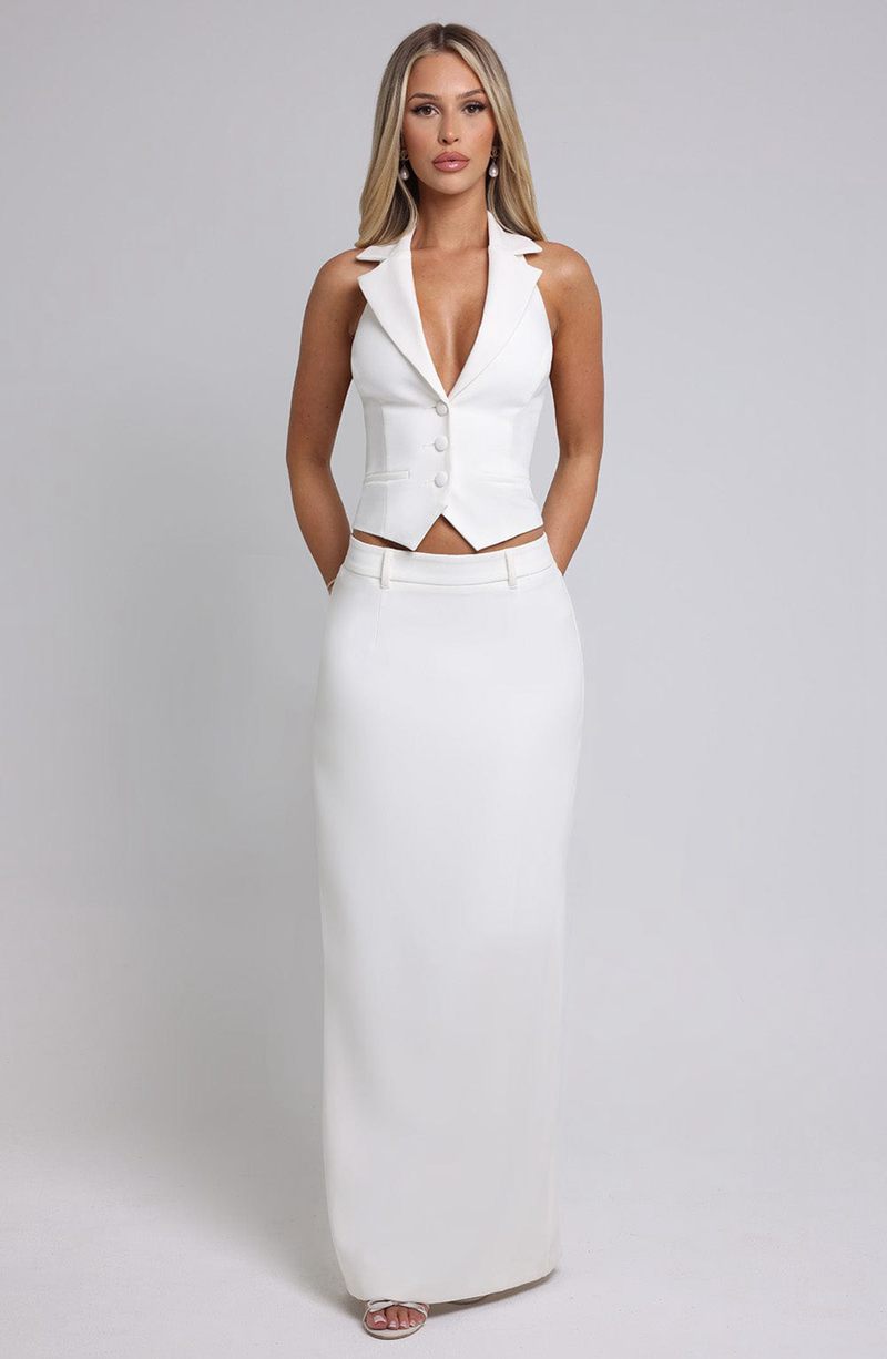 Babyboo Piper Maxi Skirt White USA | 395-HVEXLO