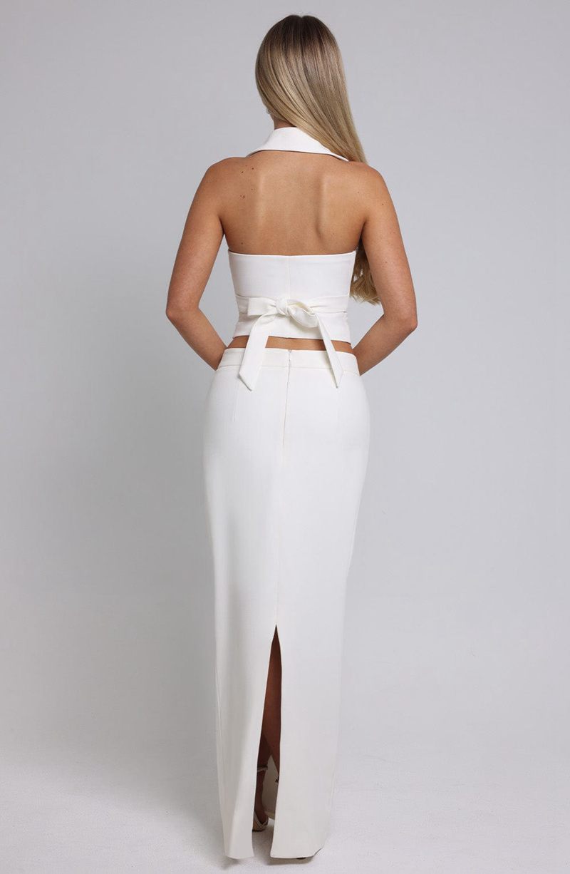 Babyboo Piper Maxi Skirt White USA | 395-HVEXLO