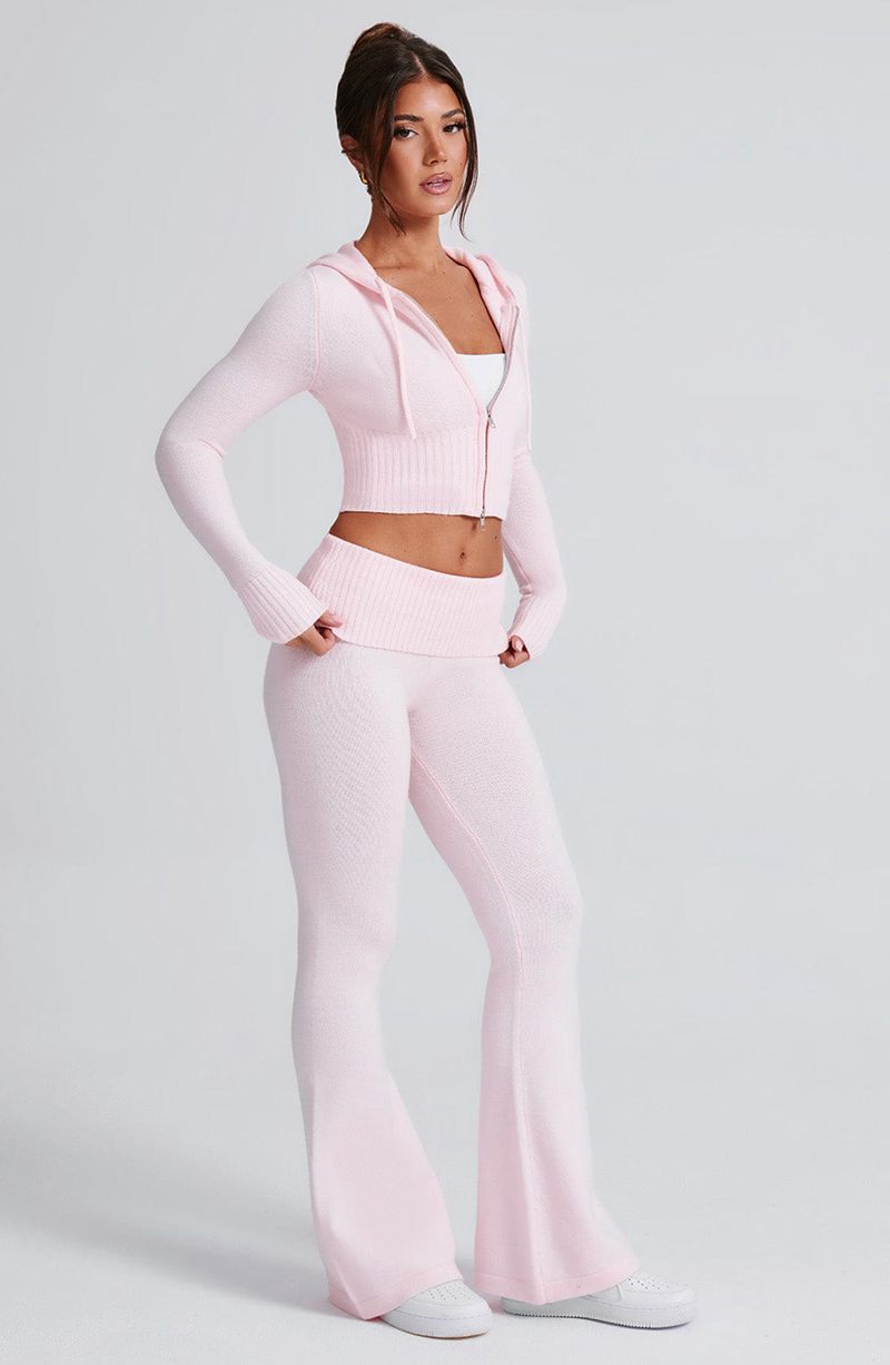 Babyboo Portia Knit Hoodie Pink USA | 754-MIXLKZ