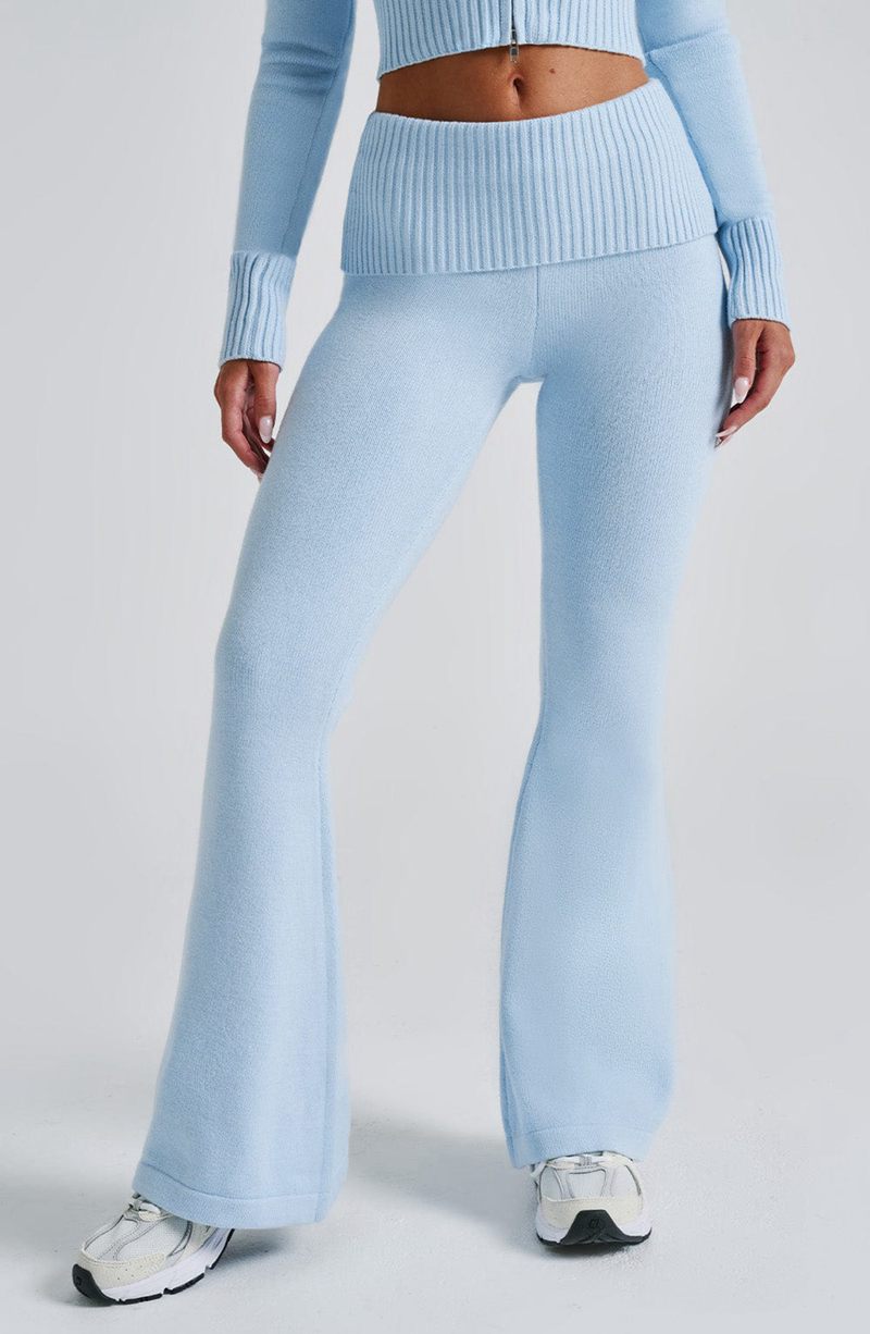 Babyboo Portia Knit Pants Baby Blue USA | 512-FIXLQU